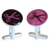 Cufflink Pink and Brown Scissors