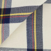 Ivory Blue Check Pattern Twill