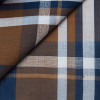 Chambray Check Pattern Blue Brown