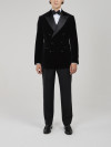 Black Velvet Double-Breasted Tuxedo Jacket