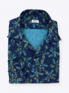 Blue Palm tree Linen Shirt