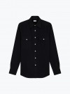 Plain Black Flannel Shirt
