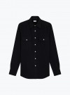 Plain Black Flannel Shirt