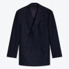 Navy double-breasted Jacket with chalk stripe