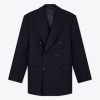 Navy Double-breasted Dress Jacket