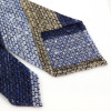 Blue and Beige Shantung Silk Club Tie