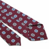 Raspberry Tie With Patterns Flowers Grey Blue