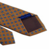 Orange Tie with Flower Patterns Blue