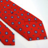 Red Silk Tie with Small Pattern Print