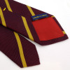 Bordeaux Tie with Golden Stripes