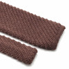 Cream Brown Knit Wool Tie