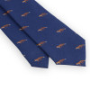 Blue wool and silk tie with fox hunting pattern