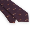 Bordeaux wool and silk tie with fox hunting pattern