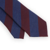 Wool and silk club tie with blue bordeaux stripes