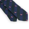 Green and navy club tie with red coat of arms