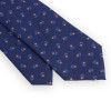 Navy blue tie with turquoise and bordeaux dots