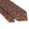 Rust tie with yellow and blue paisley pattern