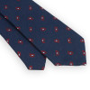 Navy silk tie with red paisley pattern