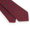 Red silk tie with navy paisley pattern