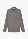 Beige Brown Houndstooth Shirt