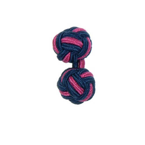Knot Cufflink NavyFuchsia