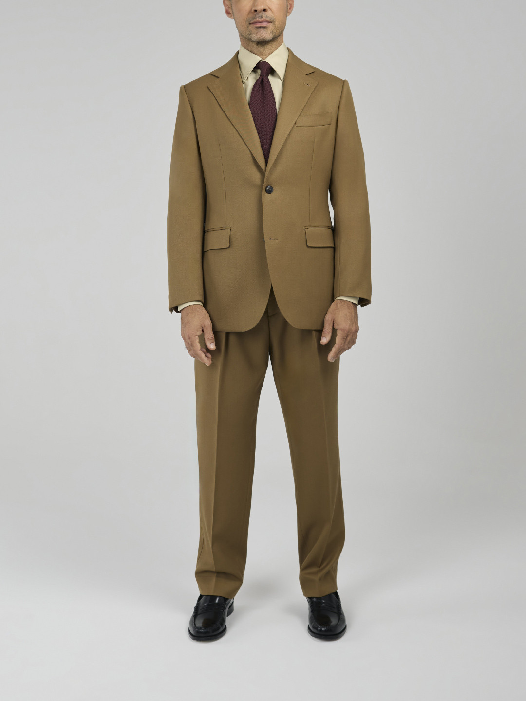 Beige Cavalry Twill Suit