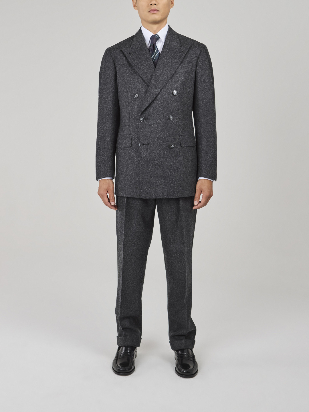 Double-Breasted Grey Flannel Suit