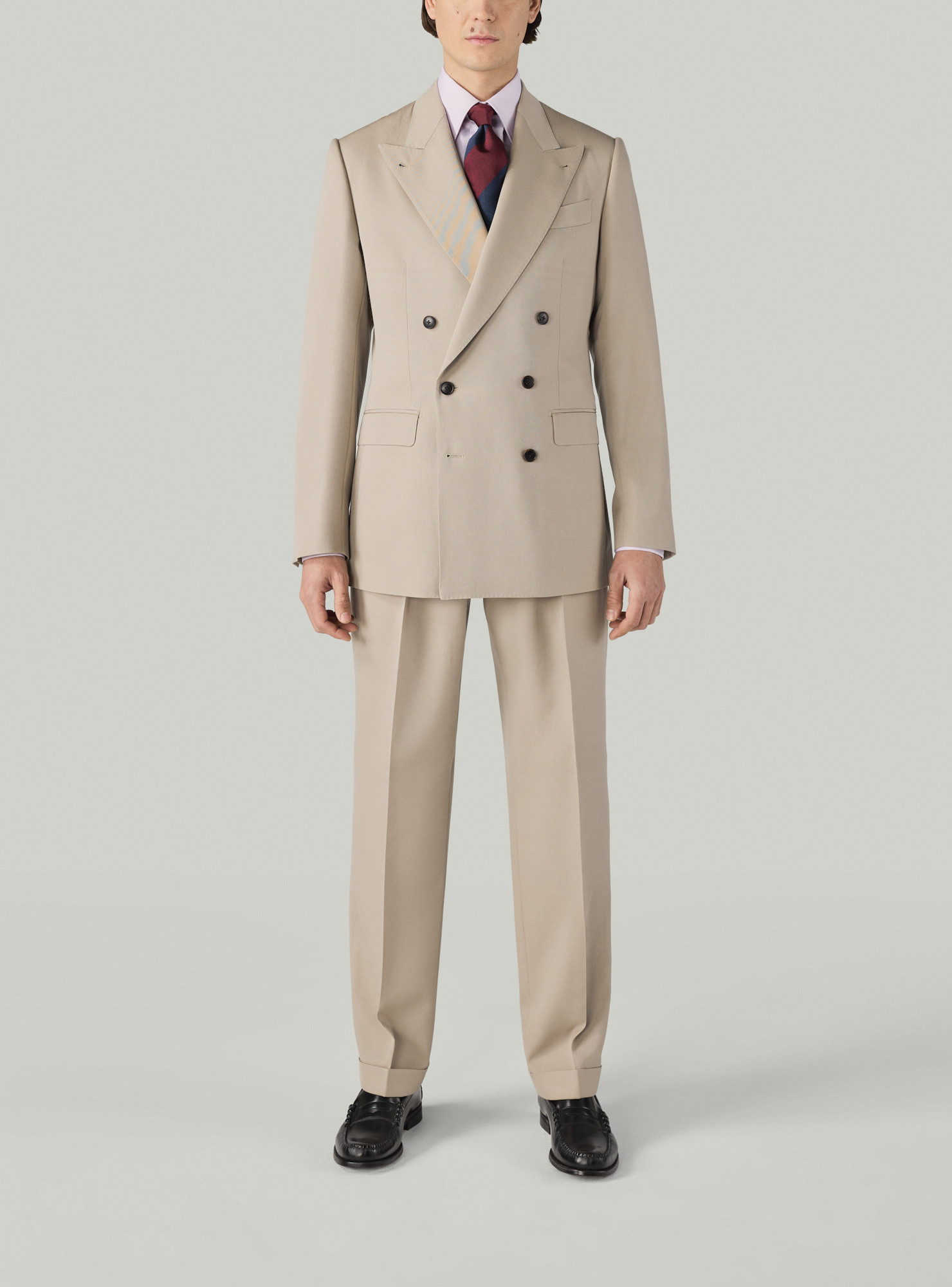 Beige Wool Gabardine Suit