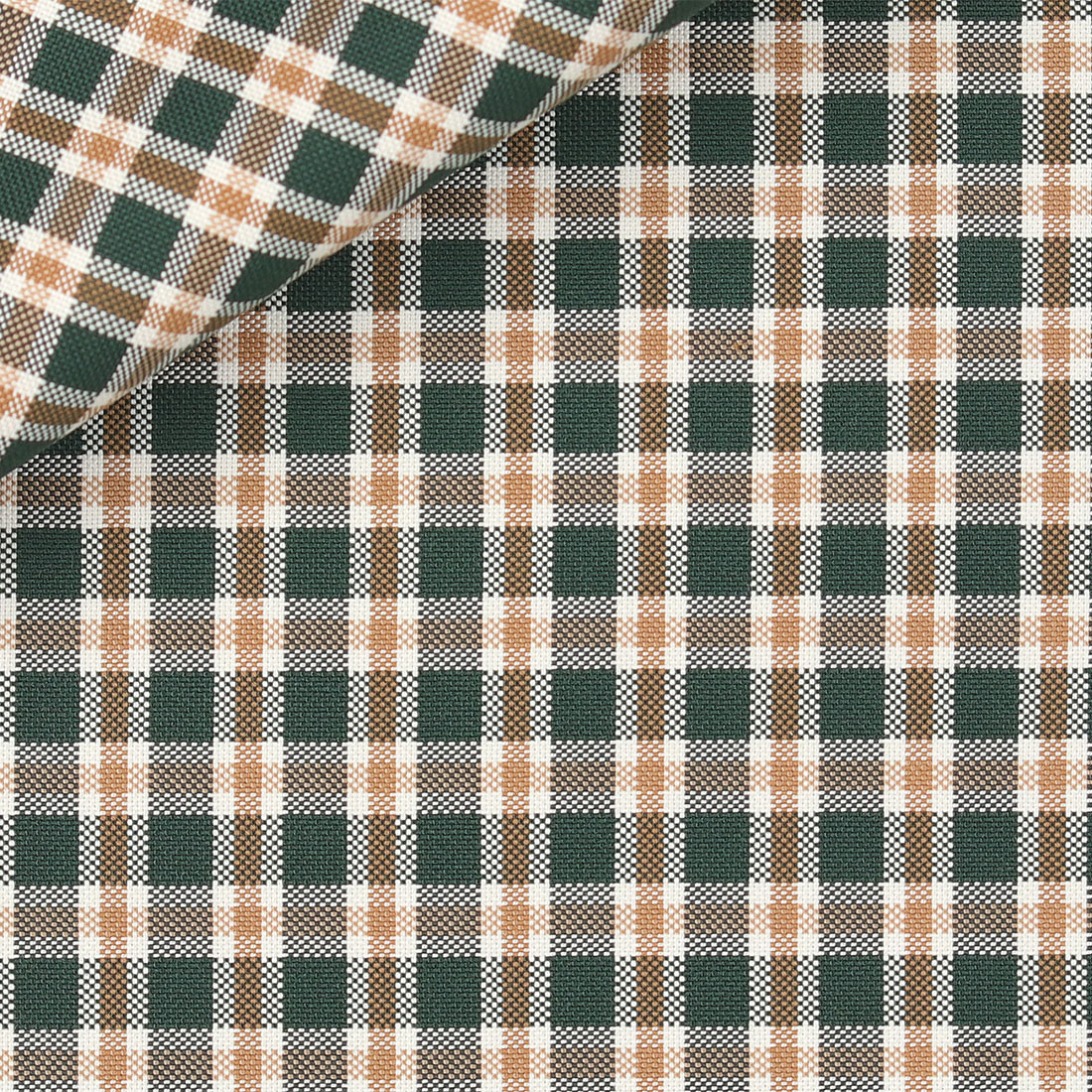 Oxford Check Pattern Green Orange