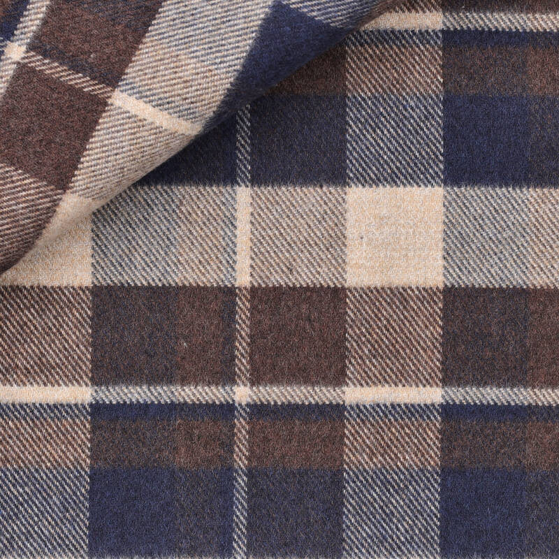 Flannel Check Pattern Blue Brown