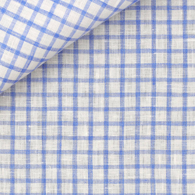 Linen Check Pattern Blue
