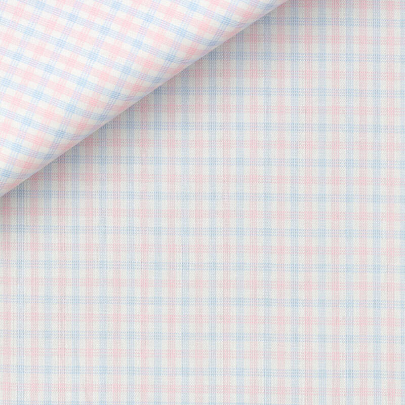 Twill Check Pattern Blue Pink