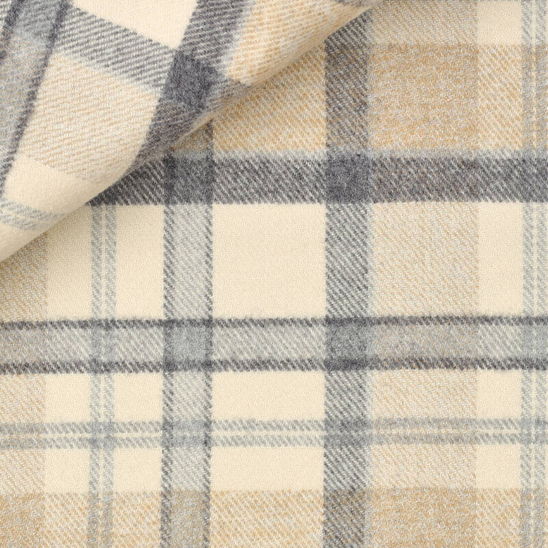 Flannel Check Pattern Beige Grey