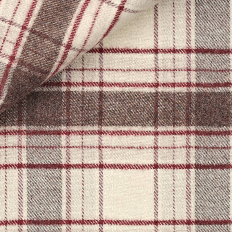 Flannel Check Pattern Bordeaux Beige