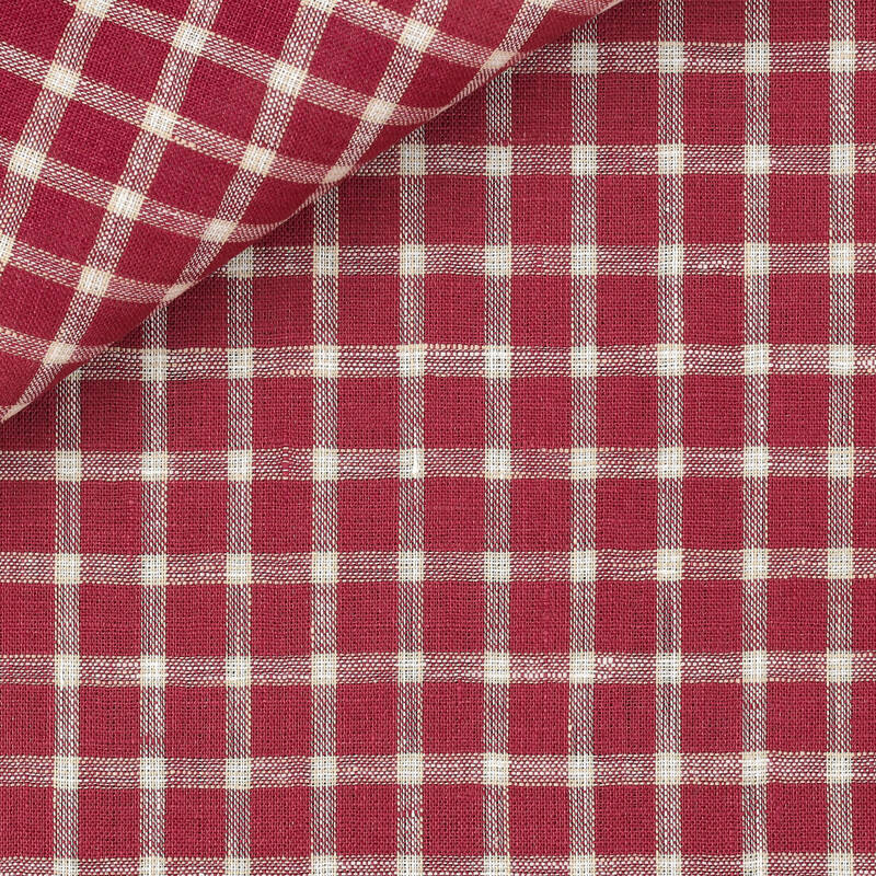 Linen Check Pattern Bordeaux
