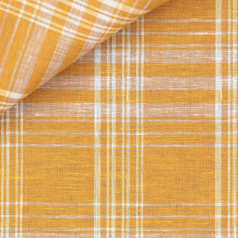 Linen Check Pattern Orange Yellow