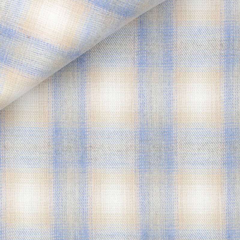 Twill Check Pattern Blue Beige