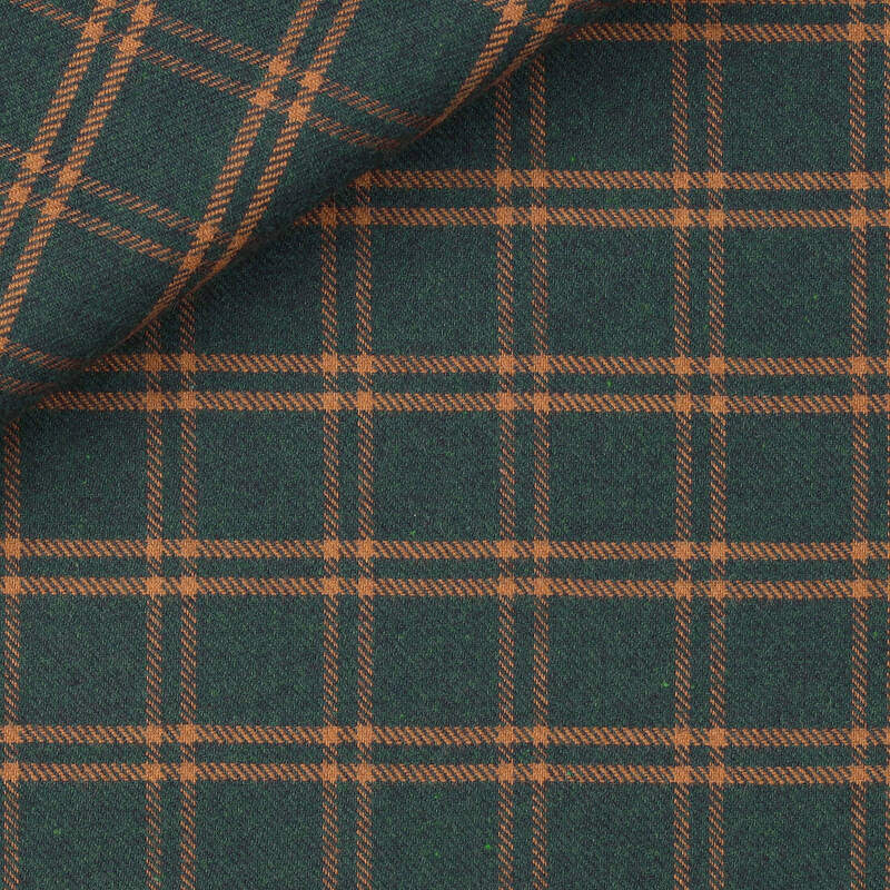 Twill Check Pattern Orange Green