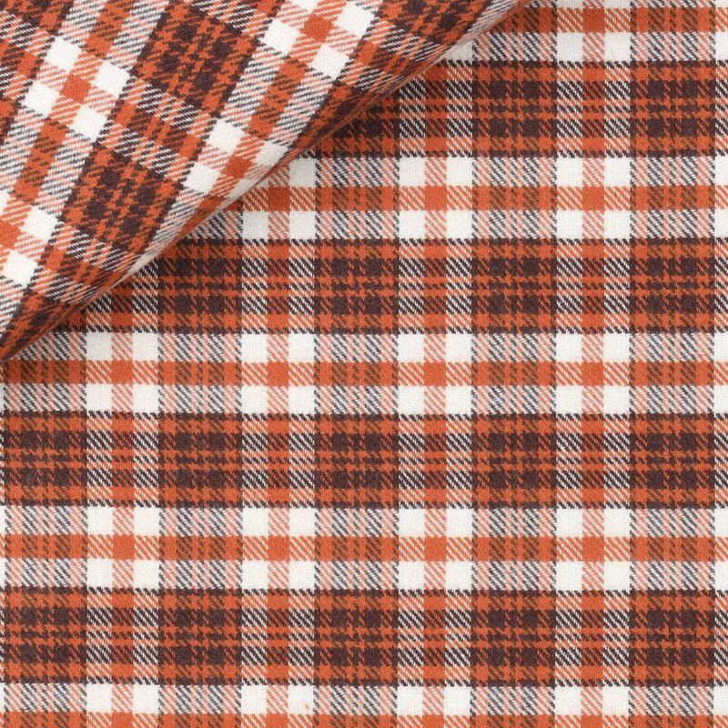 Twill Check Pattern Brown Orange