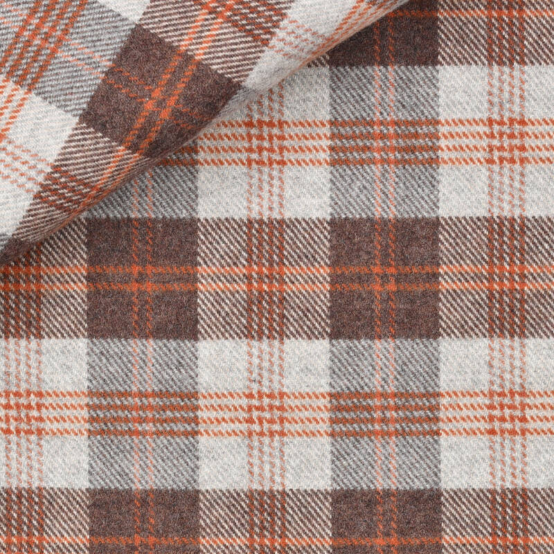 Twill Check Pattern Brown Orange