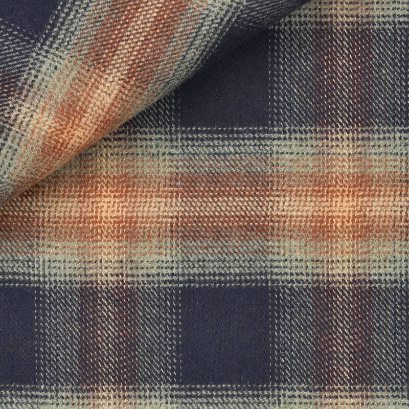 Twill Check Pattern Brown Green