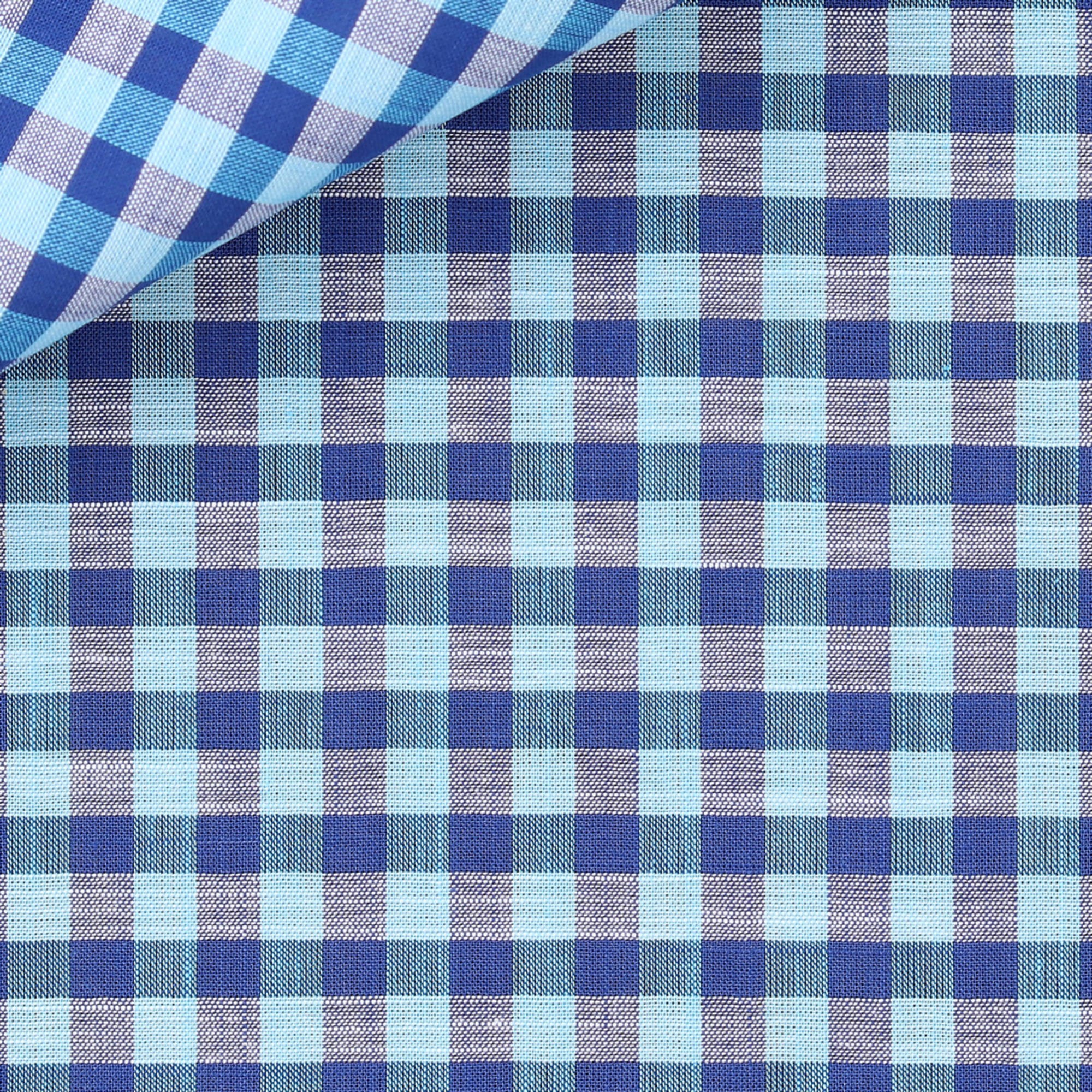 Chambray Check Pattern Blue