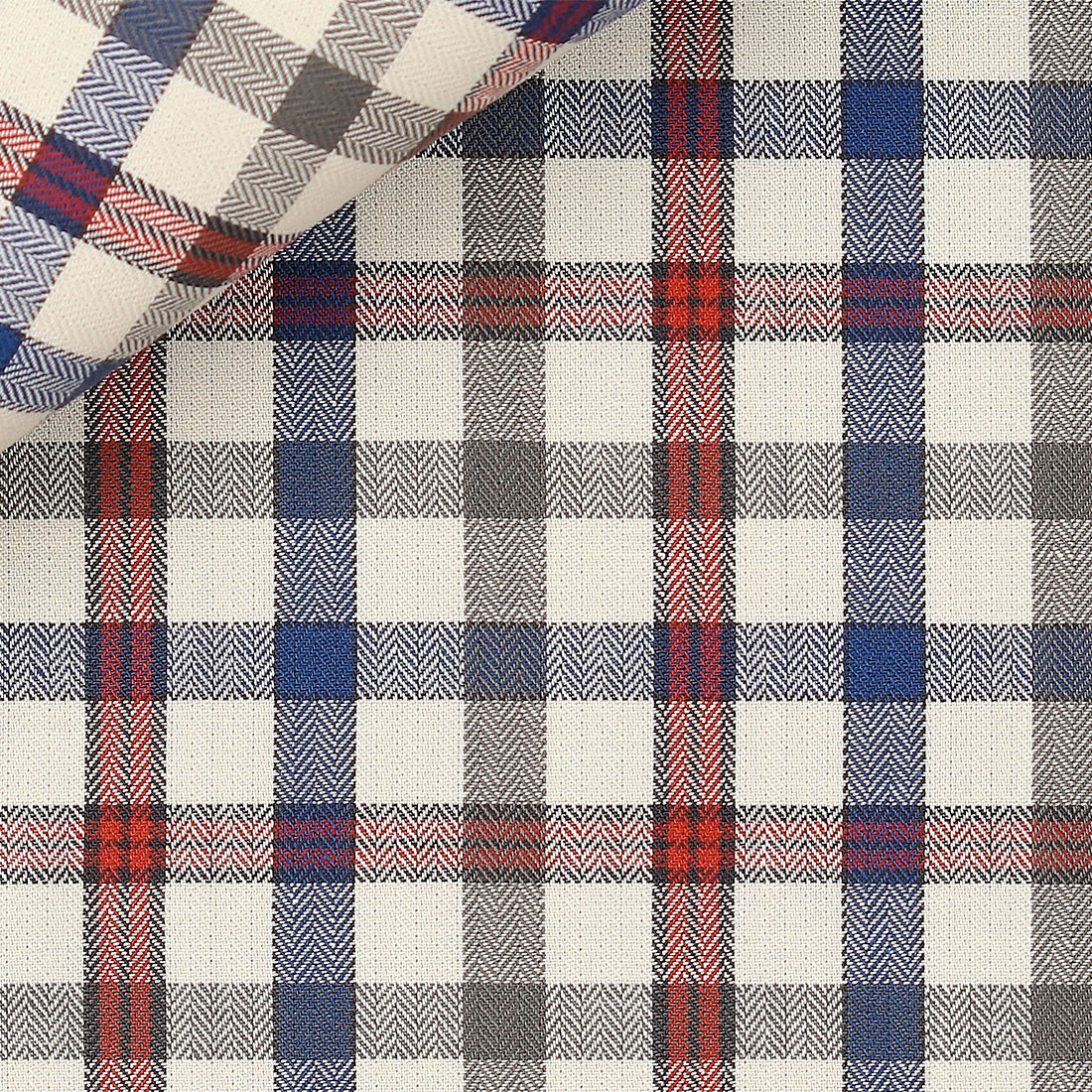 Herringbone Check Pattern Red Blue