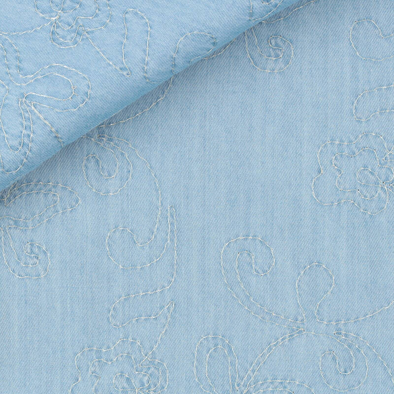 Blue Bordered Denim Pattern