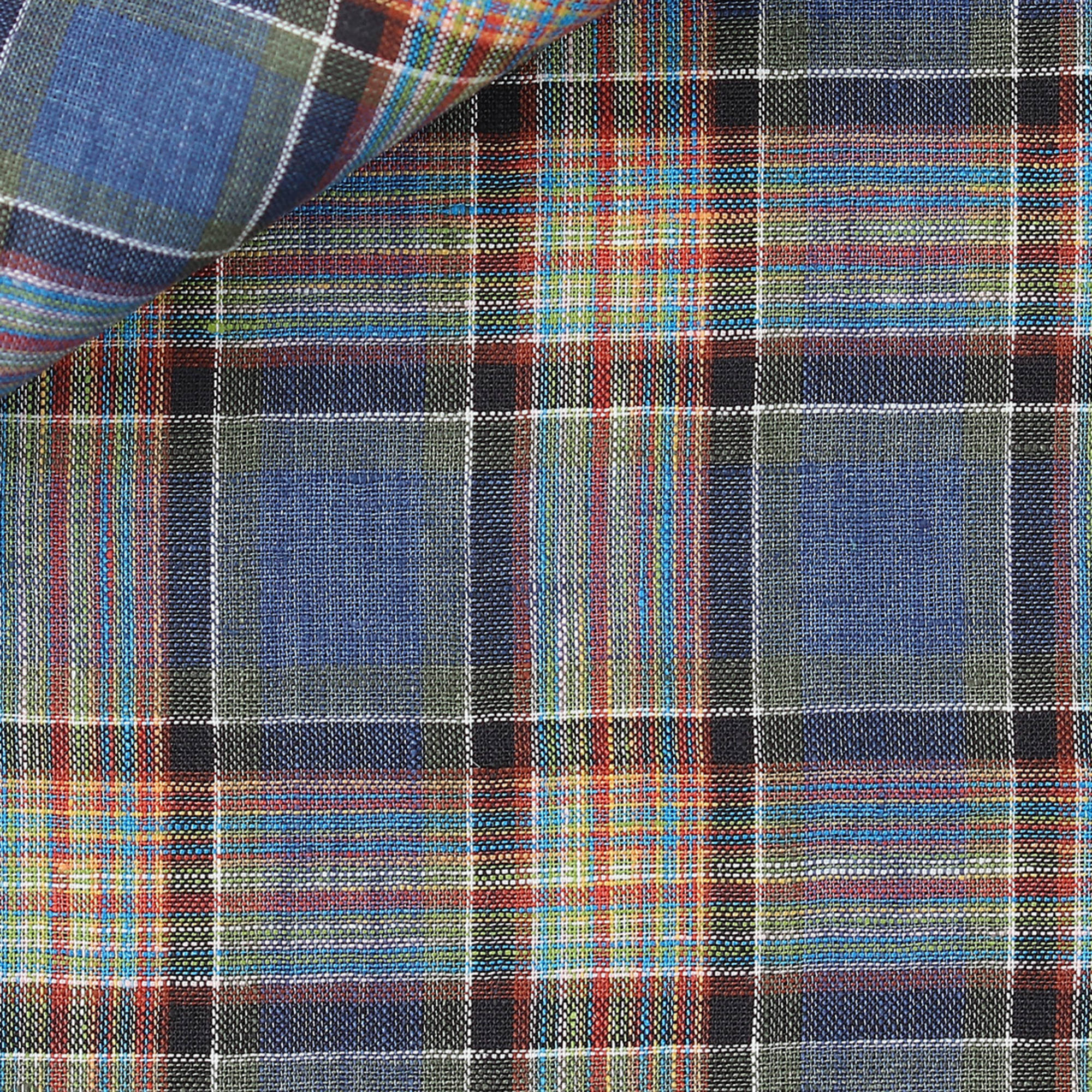 Linen Check Pattern Blue