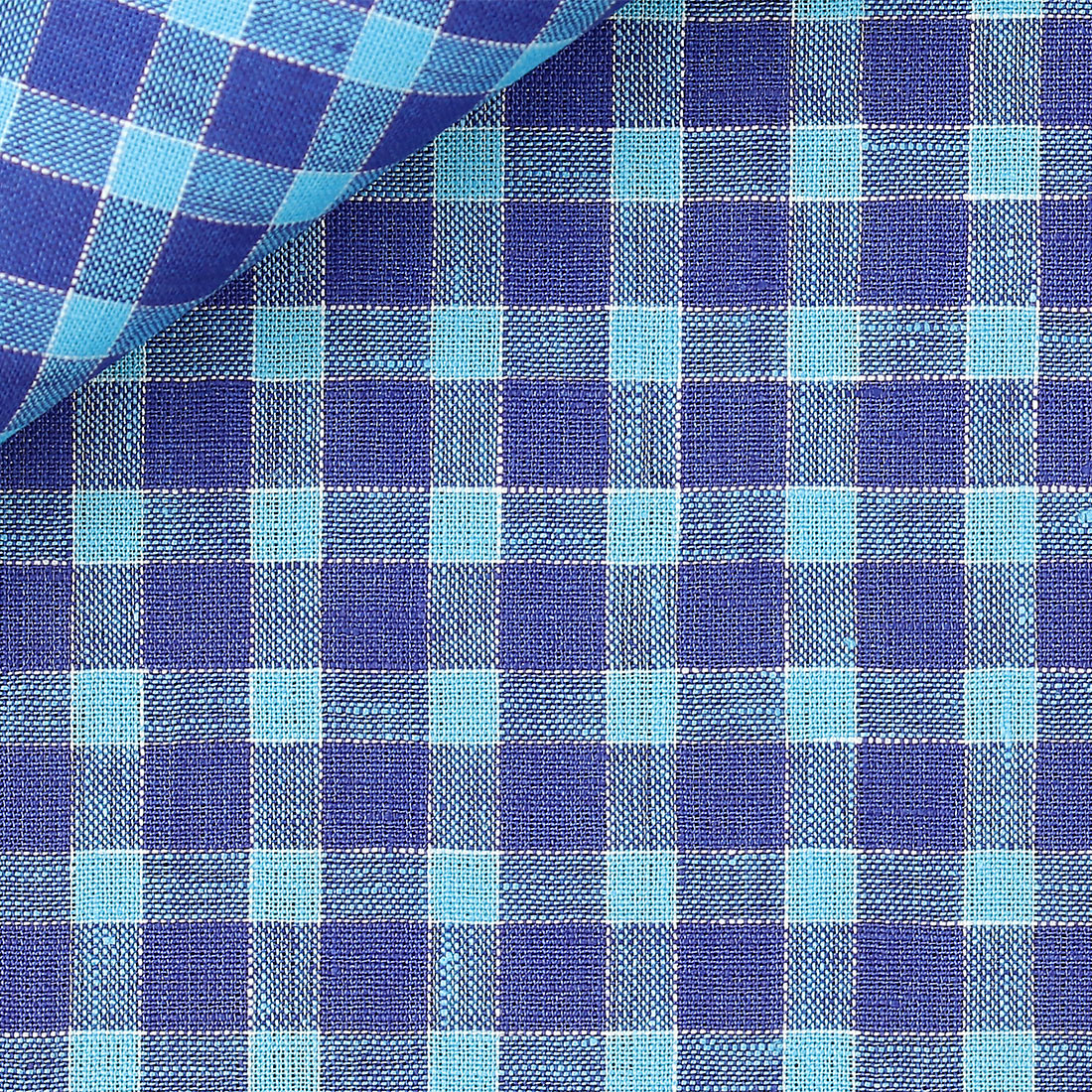 Linen Check Pattern Blue