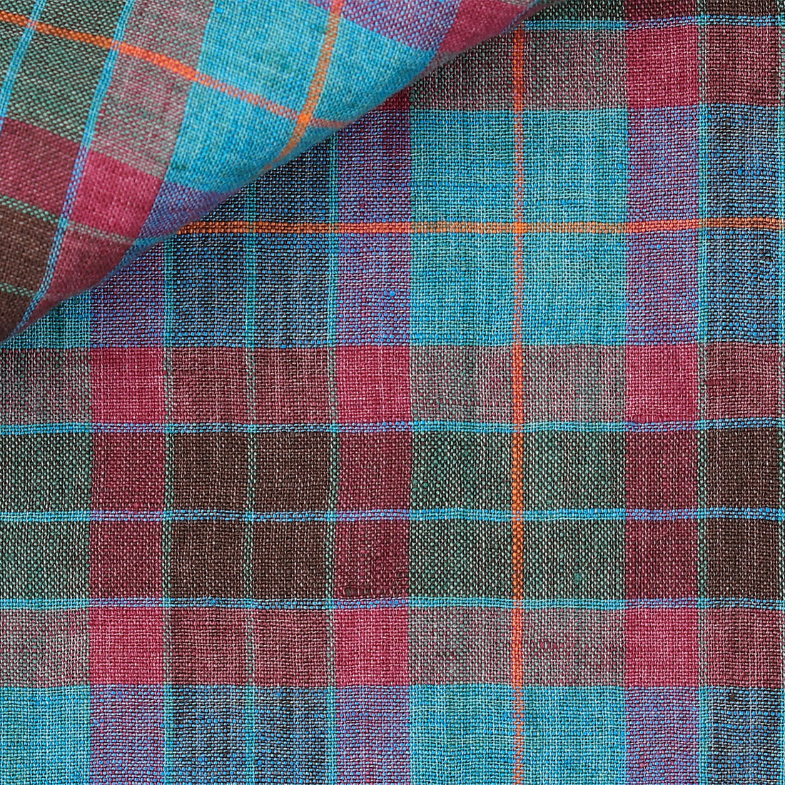 Linen Check Pattern Blue