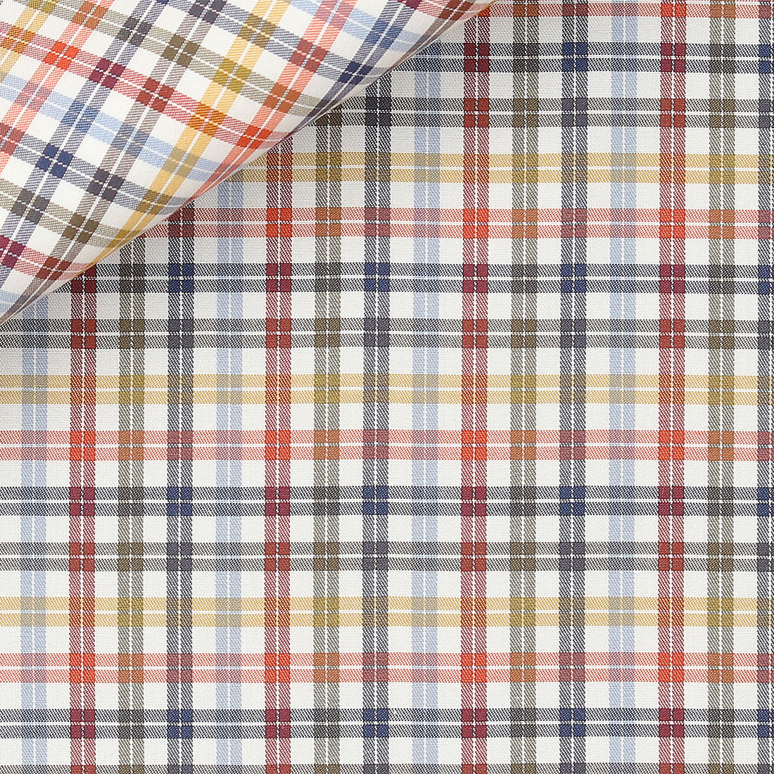 Twill Check Pattern Orange Green