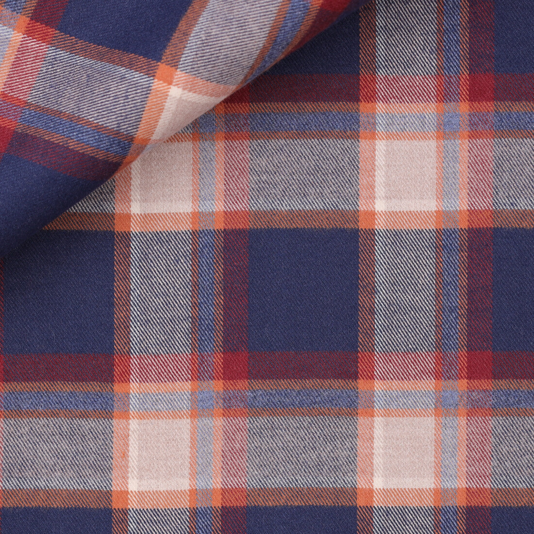 Flannel Check Pattern Blue Orange