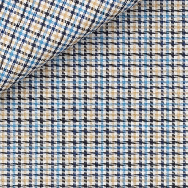 Twill Check Pattern Blue Orange